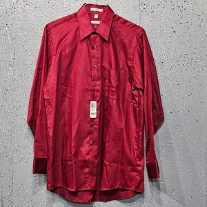 New Geoffrey Beene Sateen Wrinkle Free Mens Long Sleeve Button Down Dress Shirt